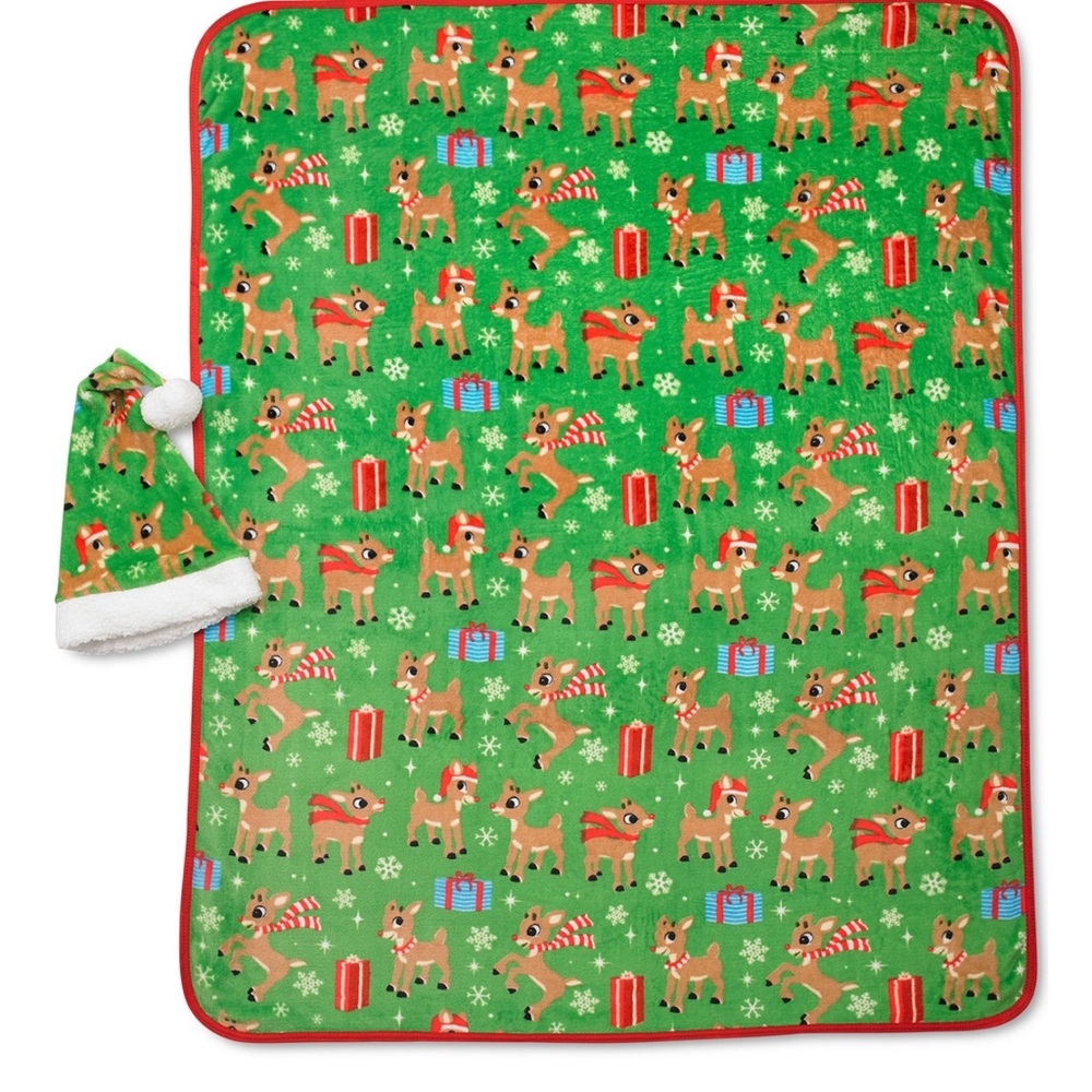 Franco Manufacturing Co TRAVELBKT W/HAT RUDOLPH BASIC 2 pc holiday set